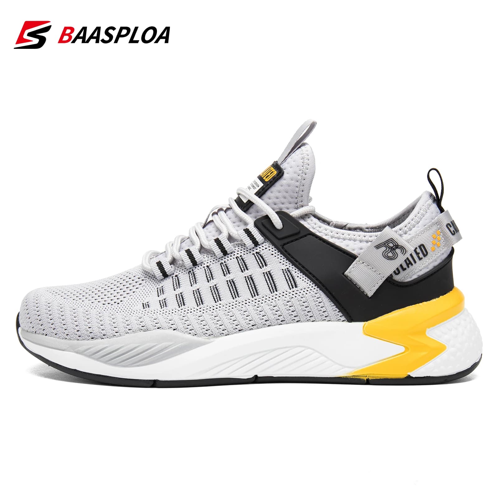 Baasploa New Running Shoes Men Casual Mesh Breathable Lace-up Sports Shoes Male Outdoor Lightweight Non-Slip Sneakers ﻿
