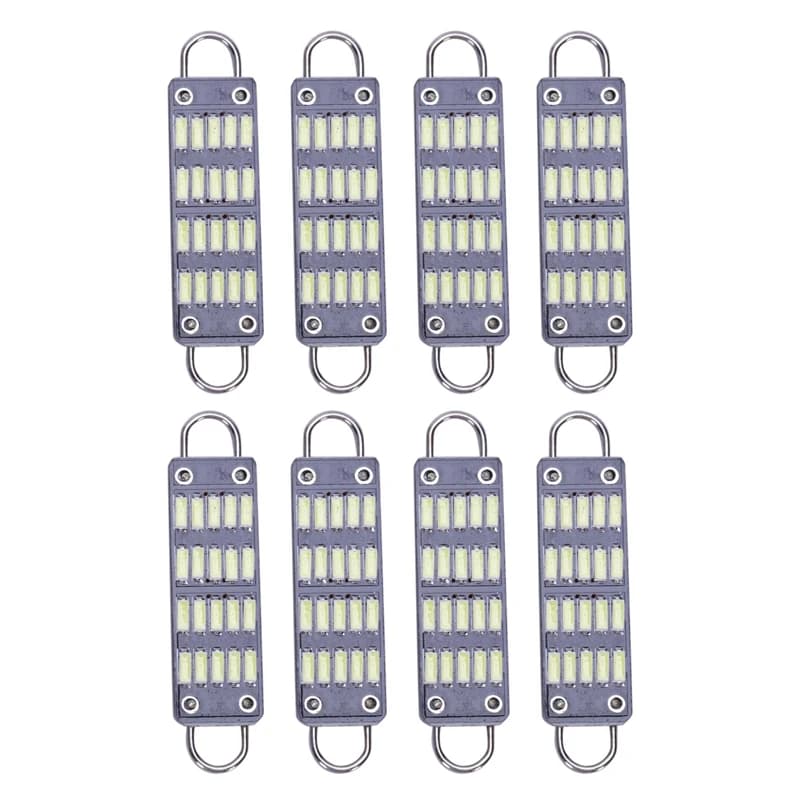 Bulb 44Mm Bright White Festoon LED Bulb,20 SMD Rigid Loop 1.73 Inch Interior Dome Map LED Lights 561 567 564,Pack Of 8