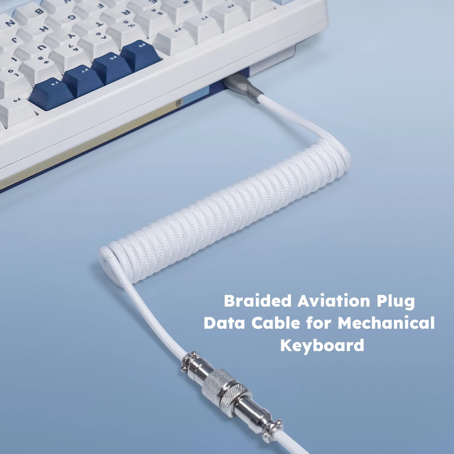 59 Inch Mechanical Keyboard Aviator Cable USB A To TYPE-C Black White Macaron Color Braided Cable Custom Coiled USB A Cable