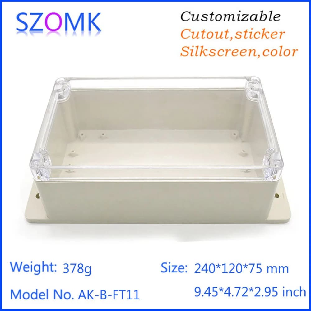 SZOMK ABS plastic transparent wall mounting box/ IP65 waterproof enclosure