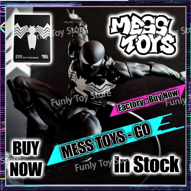 In Stock Mess Toys Spider Man Symbiote Spiderman Messtoys Black Suit Neighbor Scarlet Spider Anime Action Figure Gifts Toys