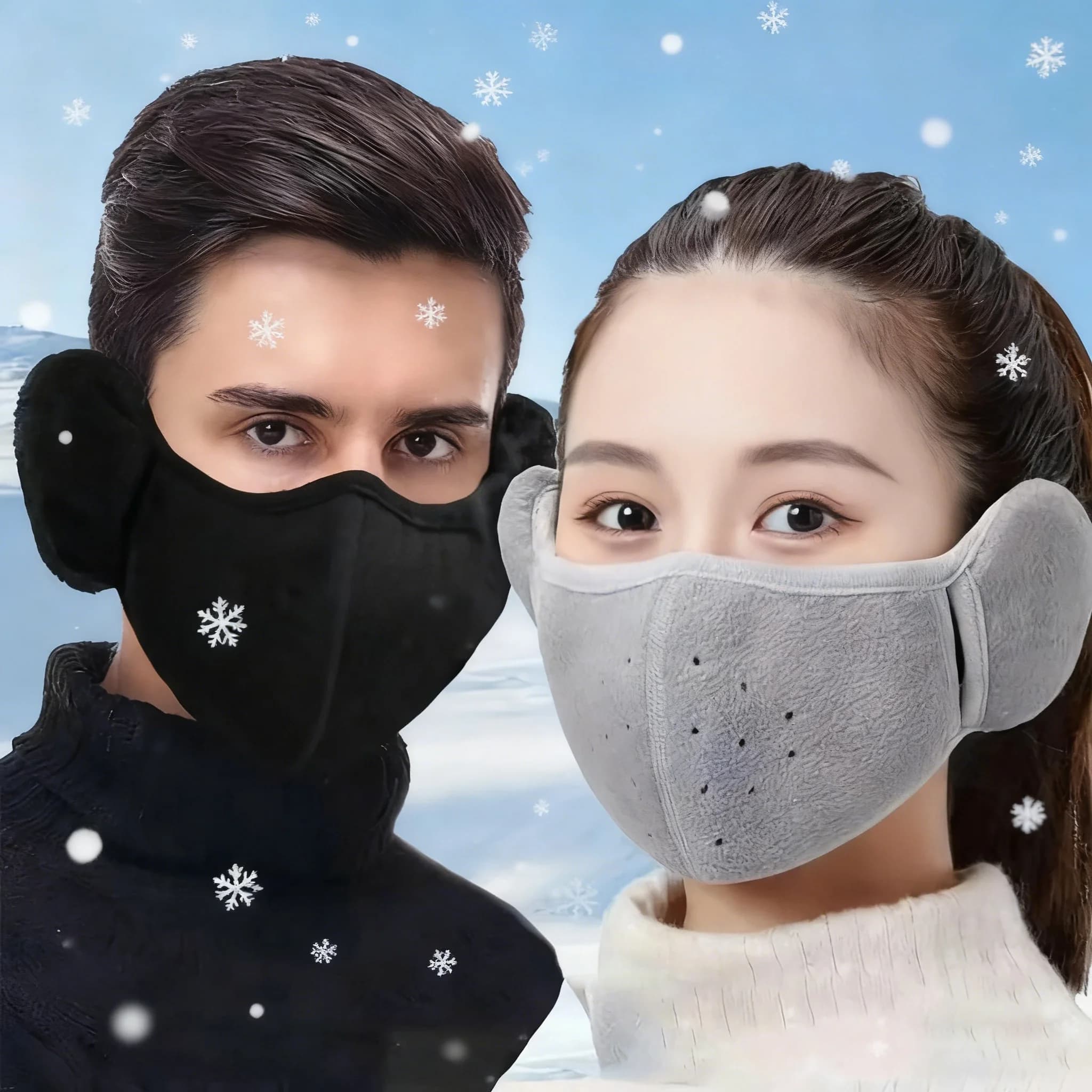 1pc-Winter Mask Warm Mask, Full Cover Face Mask Outdoor Windproof Mask, Breathable Thickened Dustproof Reusable Mask ﻿