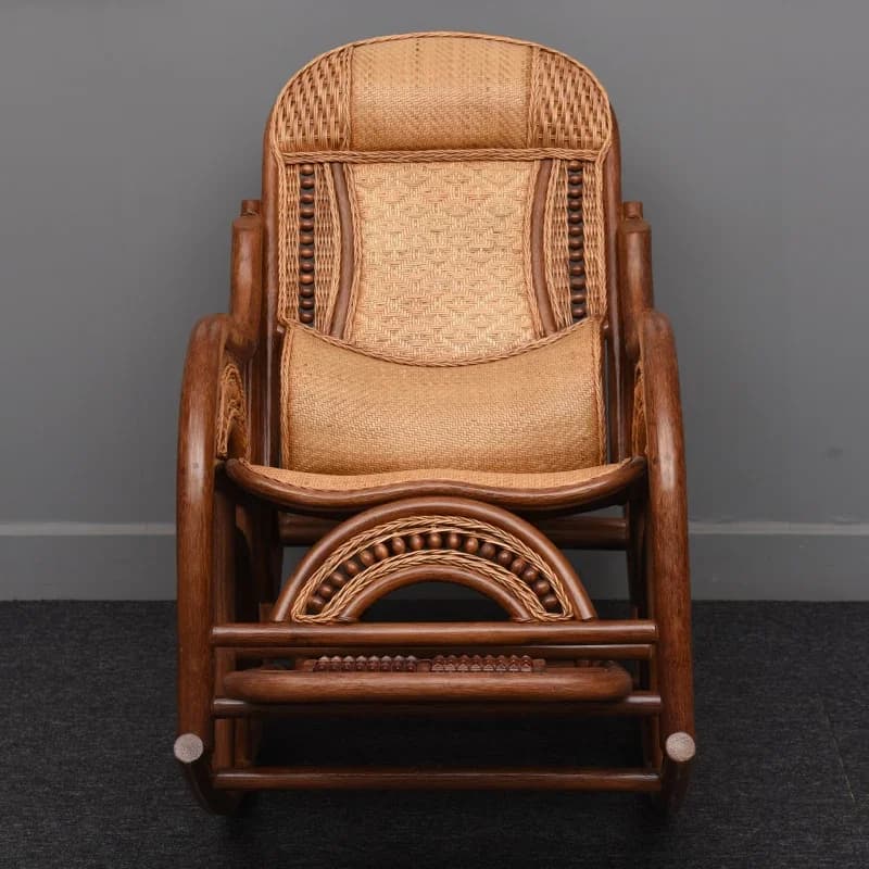 Vip High Back Living Room Chairs Nonslip Brown Rattan Recliner Armchair Chairs Rocking Floor Nordic Poltronas Furniture Home