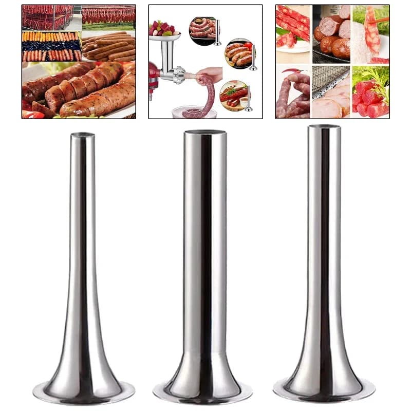 1pc Meat Grinder Enema Accessories Sausage Funnel Stainless Steel Lengthened Arc Enema Tube Large Medium and Small