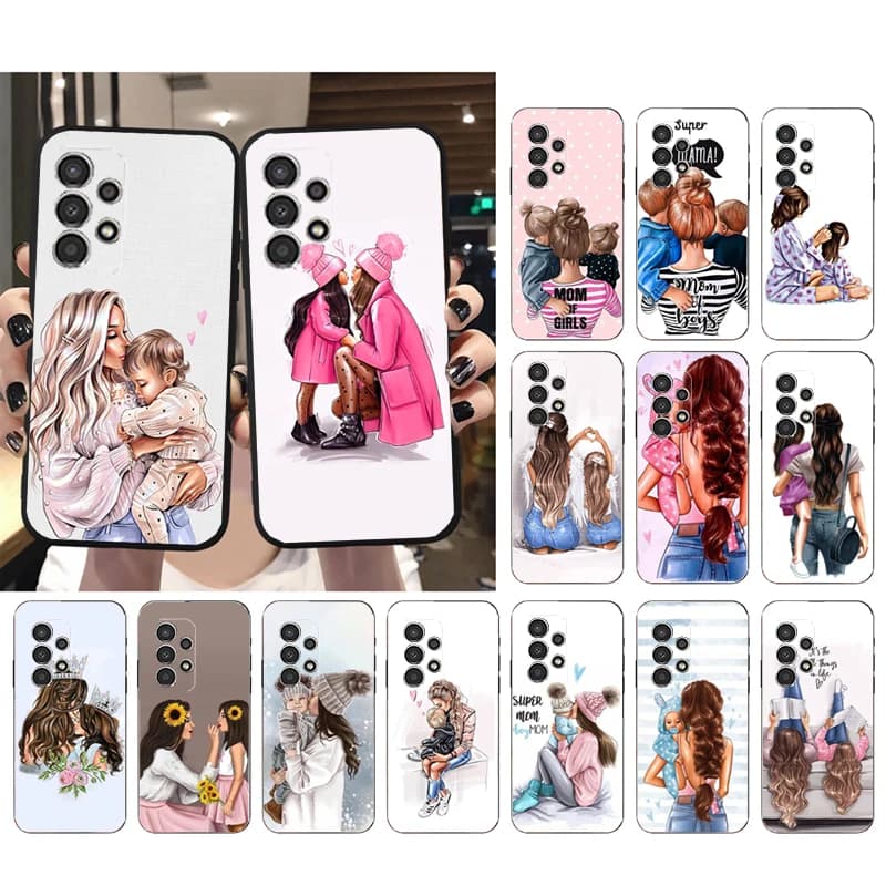 Mother Mom Daughter Son Phone Case for Samsung Galaxy A35 A55 A54 A15 A25 A05s A05 A22 A24 A52 A33 A34 M34 M14 M54 M23