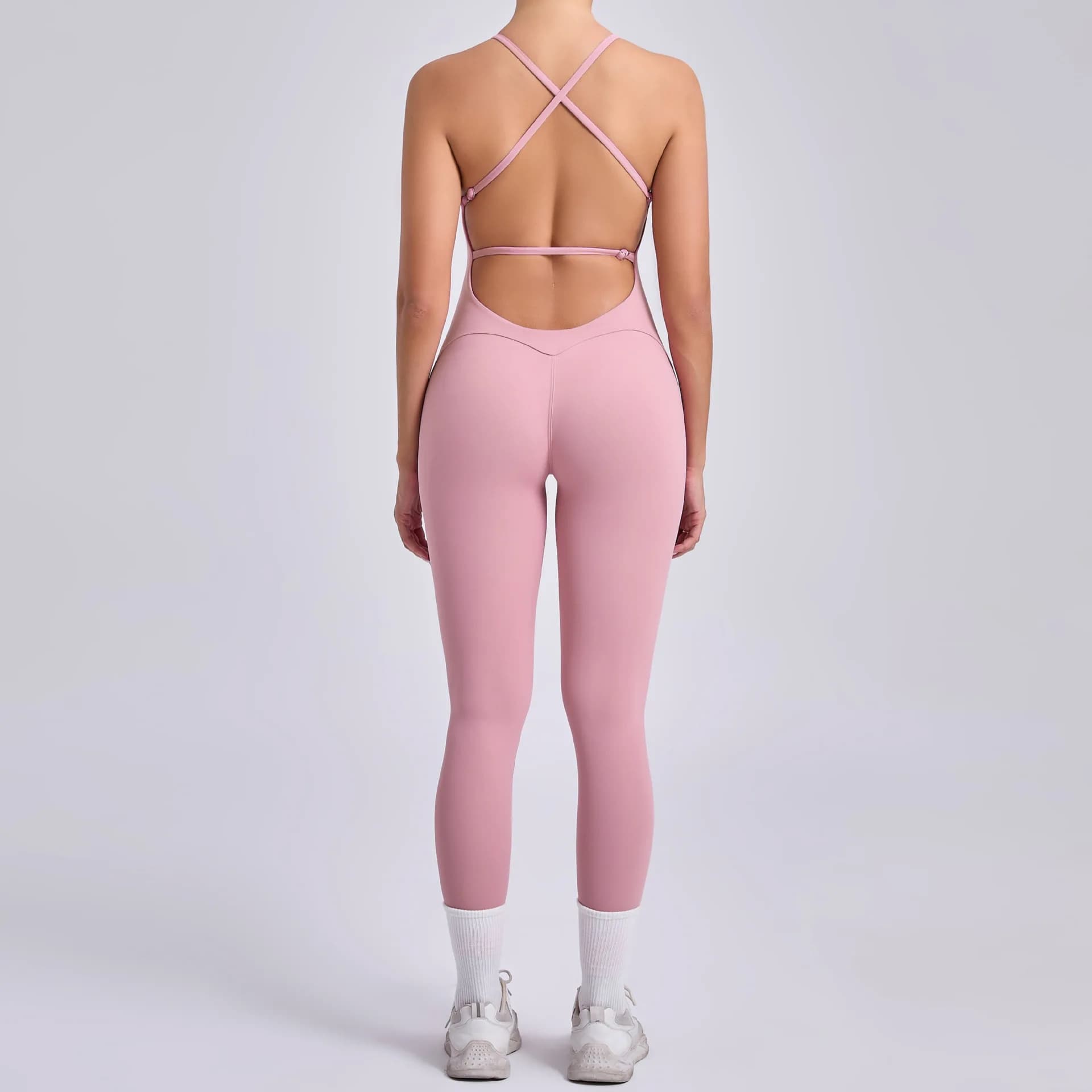 2025 New Sexy Back Cross Straps Beauty Back Peach Hip Women Training Yoga Suit Women Sports  Fitness Rompers Stretch Workout Gym