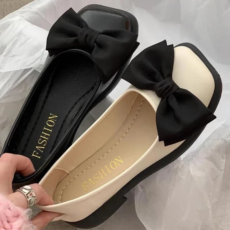 Women Bow Mary Janes Shoes Casual High Heels Shoes New Square Toe Sandals Fashion Lolita Shoes Loafers Walking Zapatos Mujer