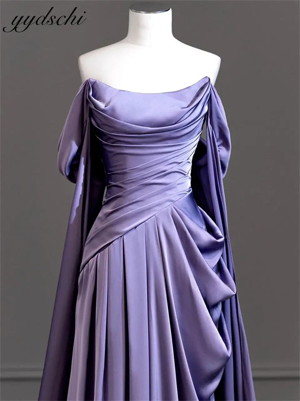 Customized Strapless Off Shoulder A-line Sweep Train Modern New Design Evening Dresses For Women 2024 Prom Dresses Party Dress