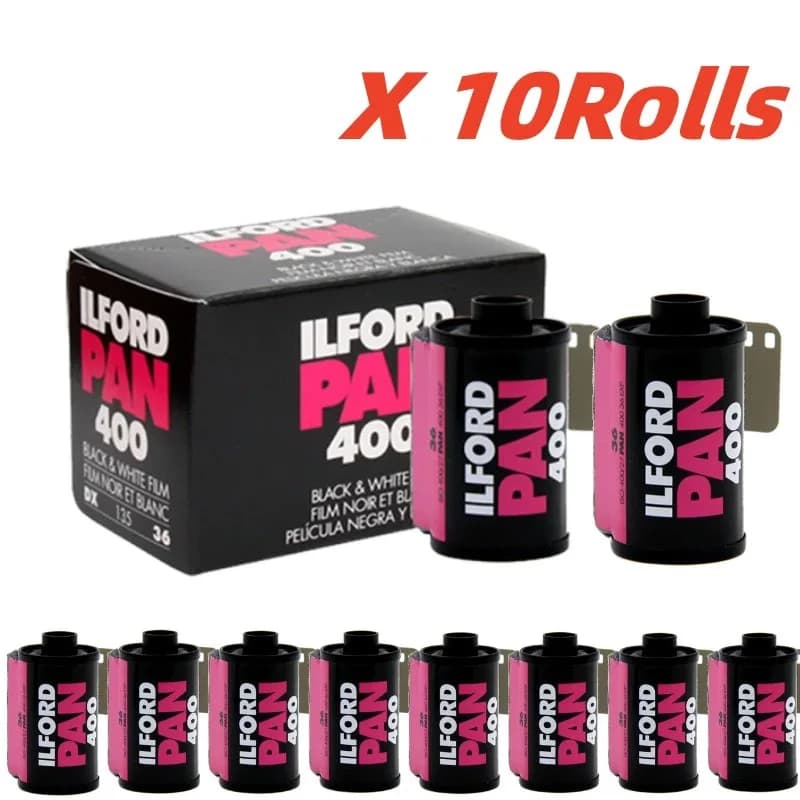 50/10 Rolls ILFORD Pan 400 Black And White Film 135mm Professional Film 36 Exposure Suitable for Kodak film camera M35 M38 F9