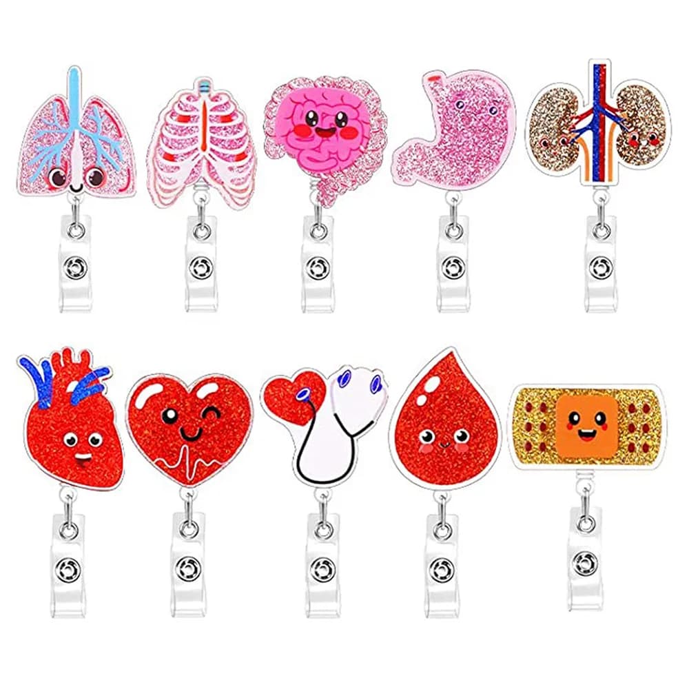 New Style Cute Cartoon Retractable Nurse Badge Reel Clip Badge Holder Students Doctor ID Card Holder Keychain Gift