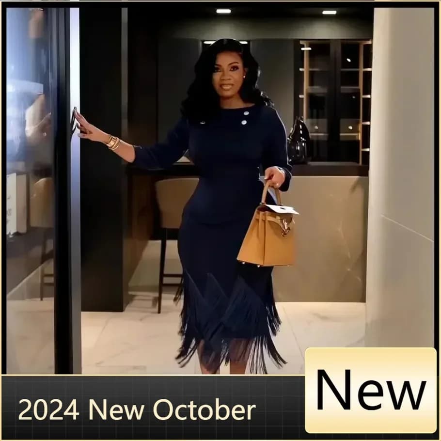 Customized fashion women's clothing from turkey tassels african party dresses woman elegant spandex fabric african dresses for w