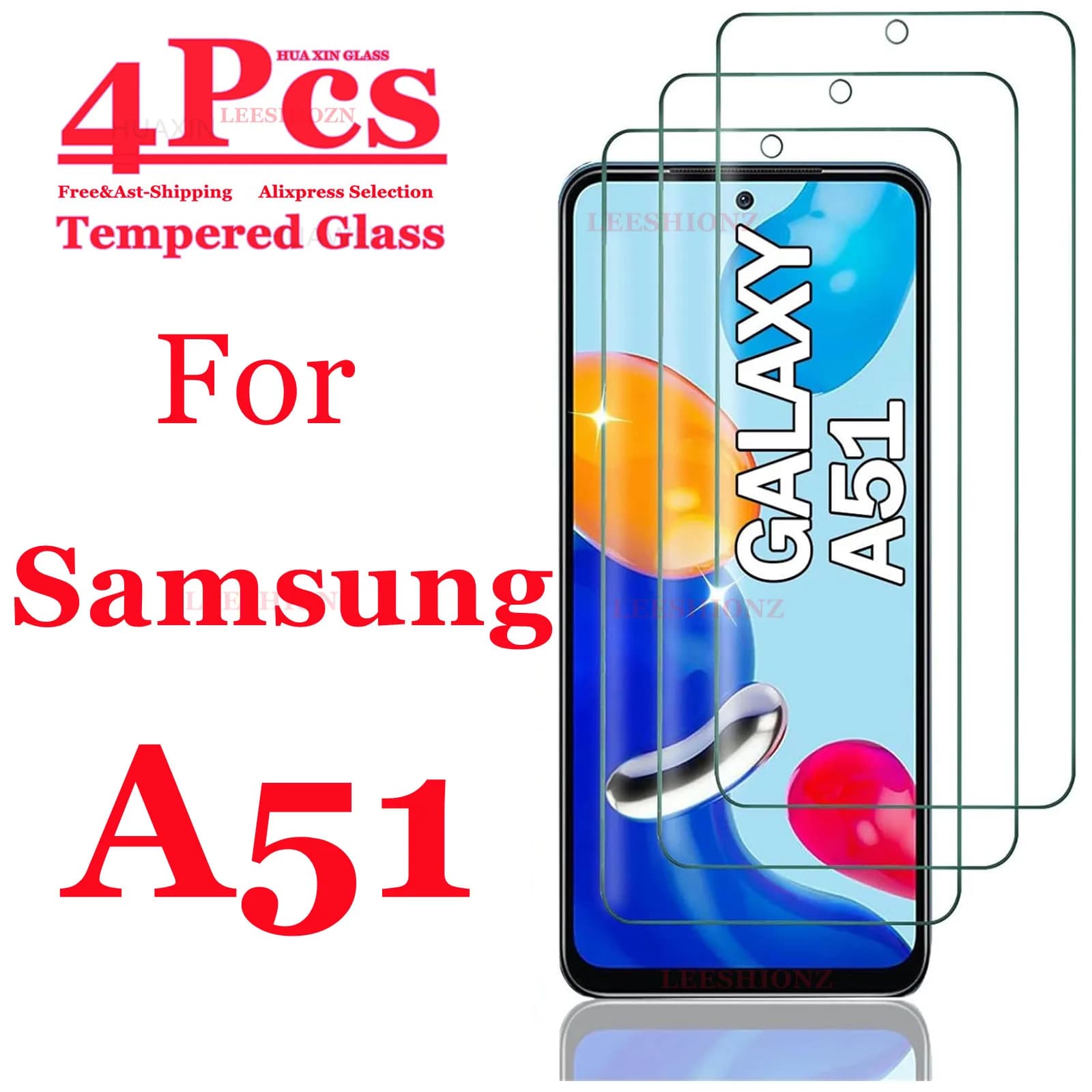 For Galaxy A51 Screen Protector Samsung 4G 5G UW, Tempered Glass HD 9H High Aluminum Transparent Clear Anti Scratch