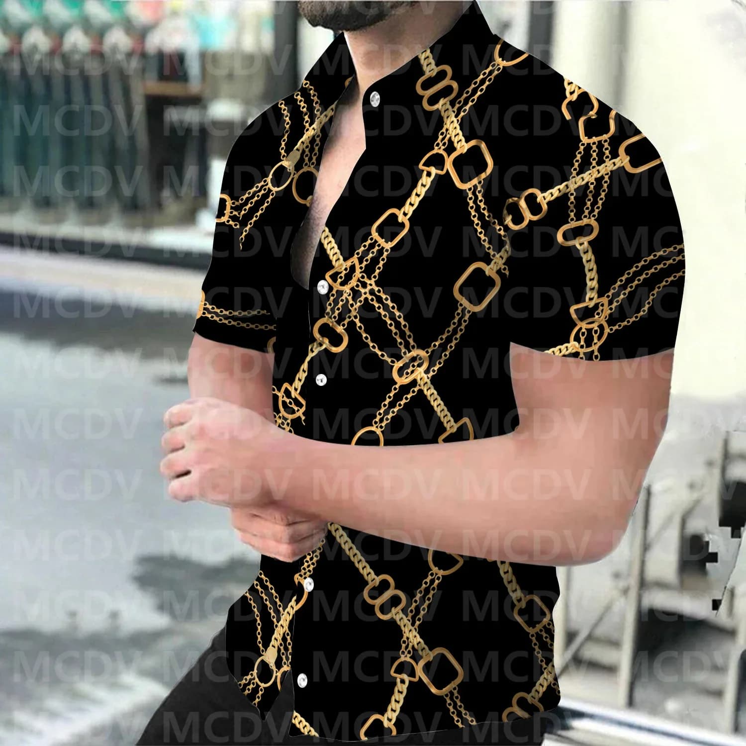 Men's Retro Luxury Art Pattern Casual 3d Printed Shirt Hawaiian Shirt
