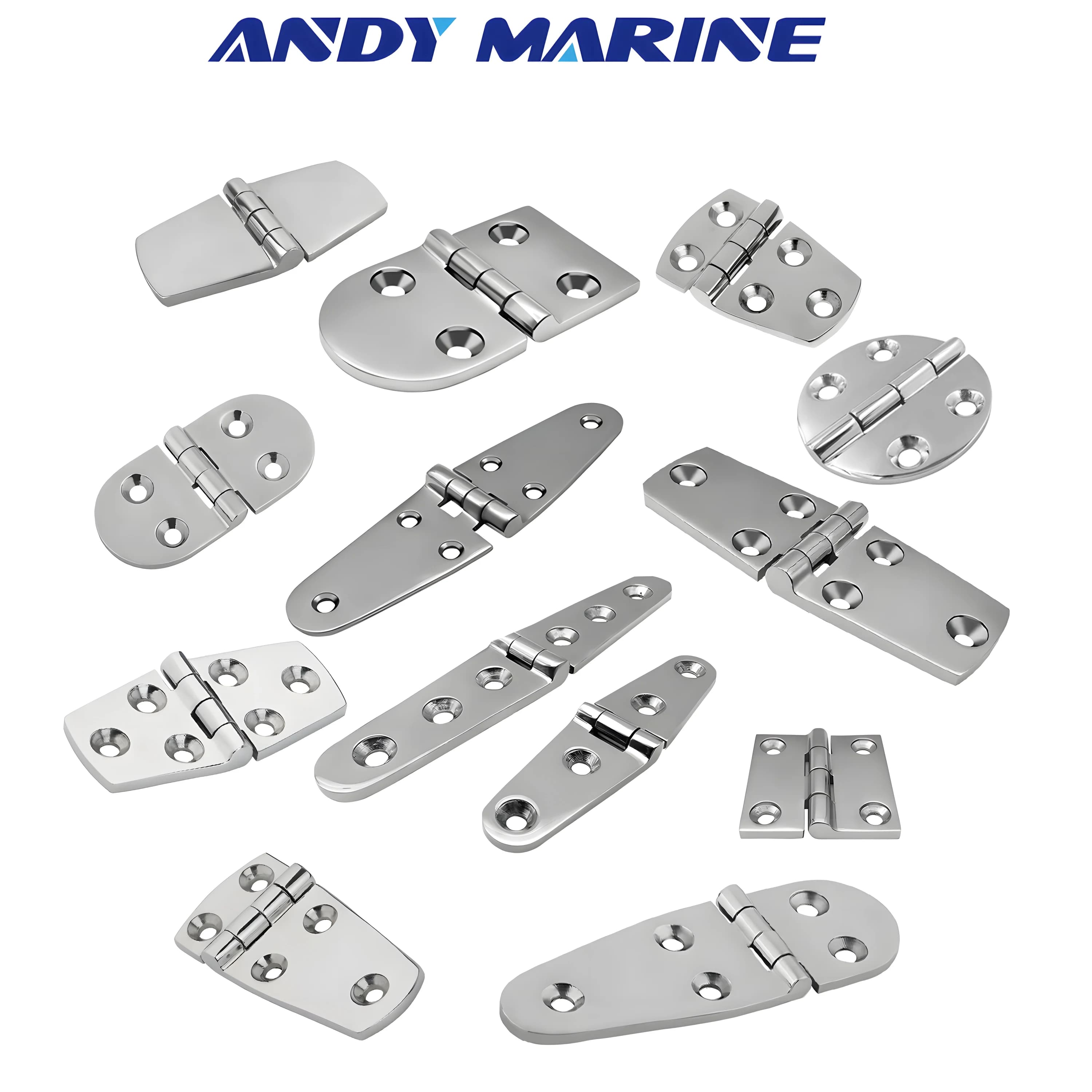 316 Stainless Steel Casting Hinge Flat Hinge Cabinet Doors For Windows 4 / 6 Holes Cast Strap Deck Hinge for Boat Hardware