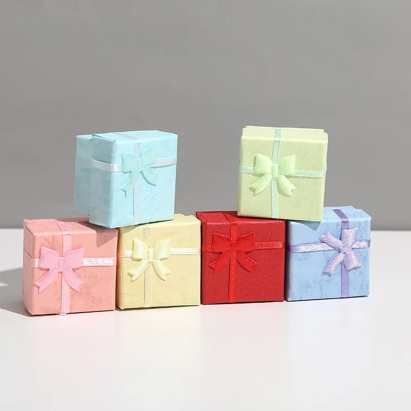 12pcs Fashion Jewelry Packaging Box Multi-color Earrings Ring Box Jewelry Gift Holder 4*4*3CM Wholesale