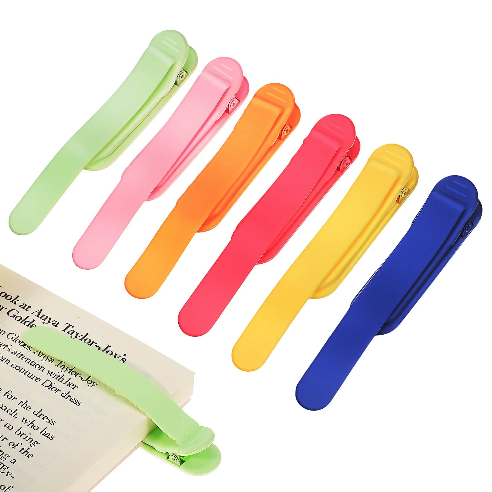 6 Pcs Gold Bookmark Markers for Women Silicone Holder Student Magnetic Bookmarks
