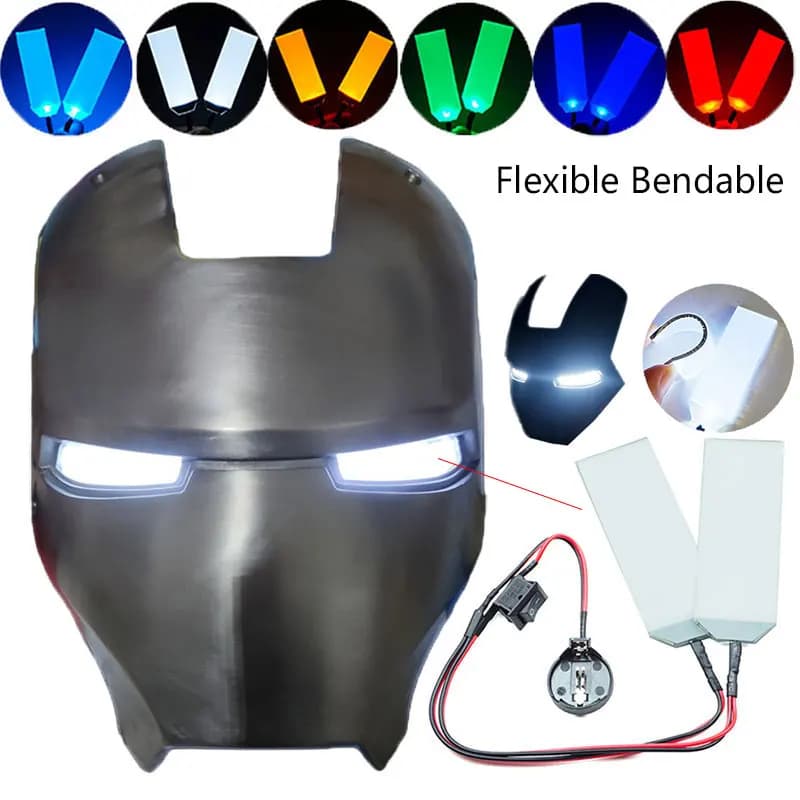DIY Flexible Bendable LED Light Eyes Kits For Halloween Helmet Eye Light Mask Cosplay Prop Accessories Can Cropped Cr2032 Style