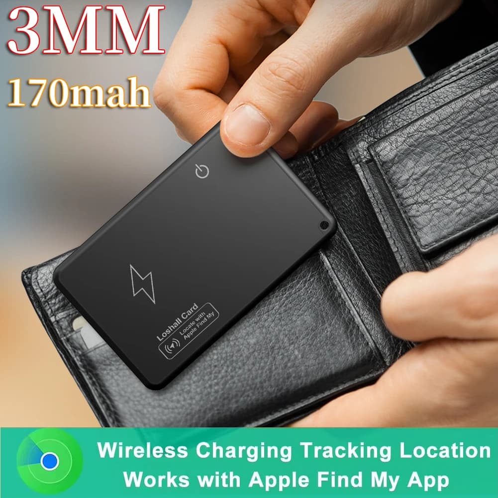 Wallet Tracker Card Wireless Charging Tracking Location Gps Locator Smart Tag Iphone Apple Device Find My Airtag Replacement
