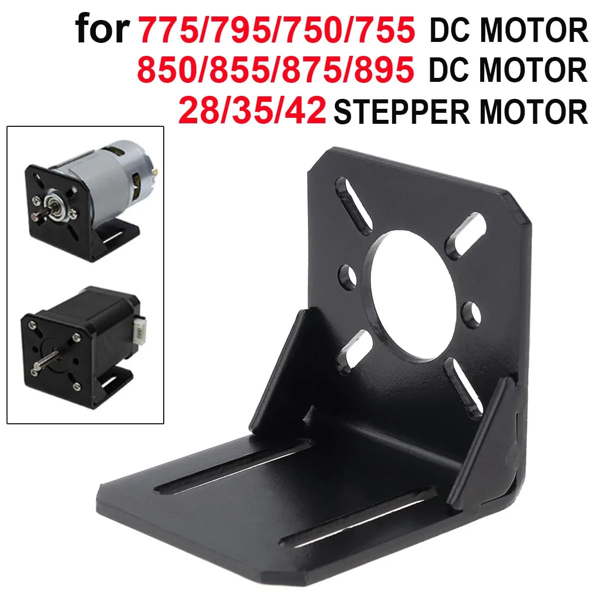 Universal Fixing Mounting Base Multifunction DC Motor Mount Bracket for DC Motor 775/895 / Stepper Motor 28/35/42 / Nema 17
