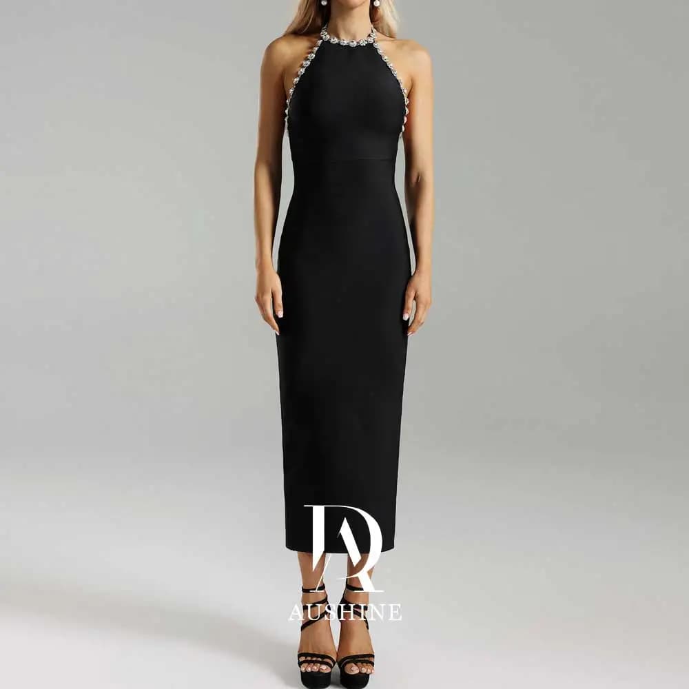 Aushine Dress Luxury Birthday Evening Dress Ankle Length Sleeveless Summer Elegant Wedding Party Gowns For Women Arab 2024Fu