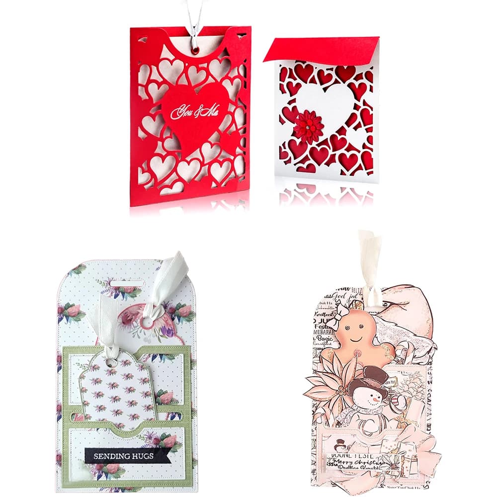 Rectangle Tag Frame Metal Cutting Dies Valentines Day Romantic Heart Pocket Die Cut For DIY Scrarpbooking Craft Cards Making New