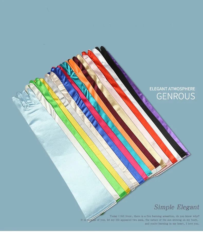 Satin Deguisement Disco Elegant Gloves Multi Color Bride Wedding Accessories Bridal Long Purple Black Ivory Ladies Pageant Dress