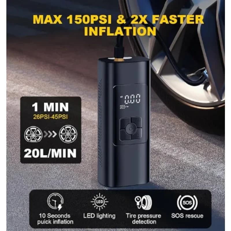 Inflator Pump Portable Car Air Compressor for Motorcycles Bicycle Boat Tyre Inflator Digital Auto Inflatable Air Pump 2024