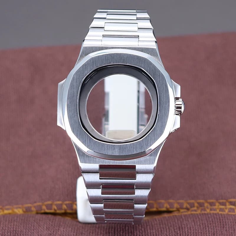 39.5mm Watch Cases Watchband Parts Sapphire Crystal Glass For Modified Nautilus Seiko nh34 nh35 nh36,38 Movement Dial Waterproof