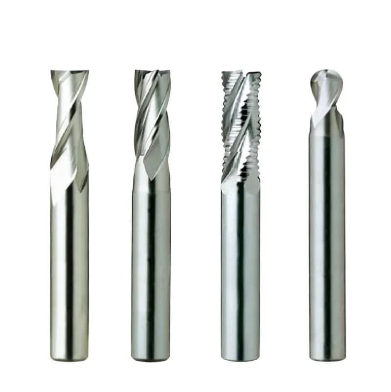 High Speed Steel Gong Knife Extended Metric White Steel Threaded End Mill 4-blade 2-blade Ball Head Rough Skin Milling Cutter