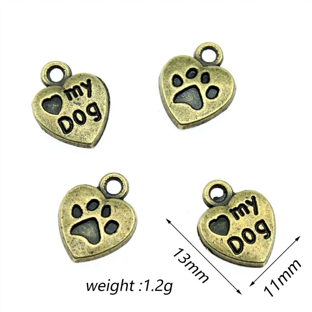 10pcs 10x13mm Alloy charms cute Dog Paw Pendante For Jewelry Making diy handiwork Necklace earring Accessories
