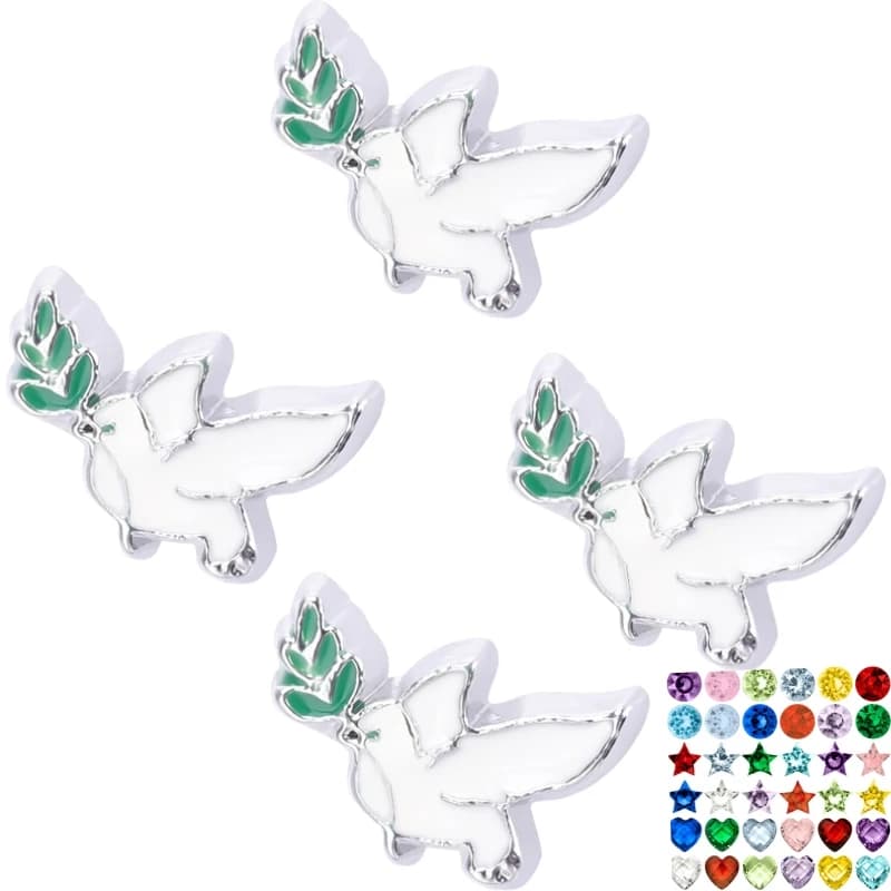 20Pcs Vintage Animal Dove  Floating Charms For Glass Living Memory Locket Necklaces Jewelry Accessories