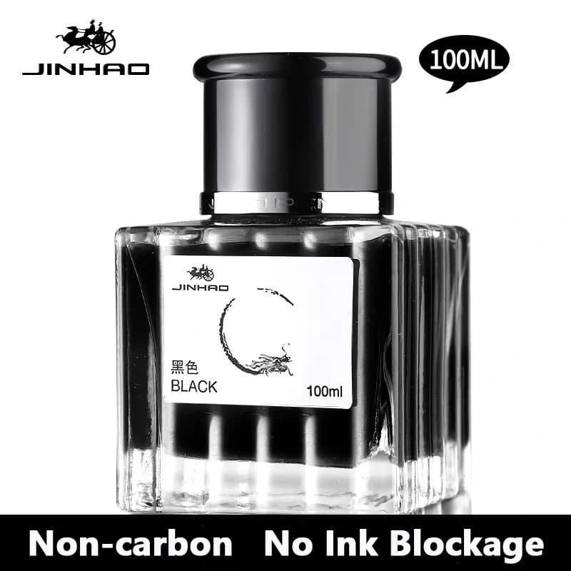 JINHAO 30/50/100ml Fountain Pen Ink Non-carbon Cartridge Refill Glass Bottled Fountain Pen Ink Stationery Office School Supplies
