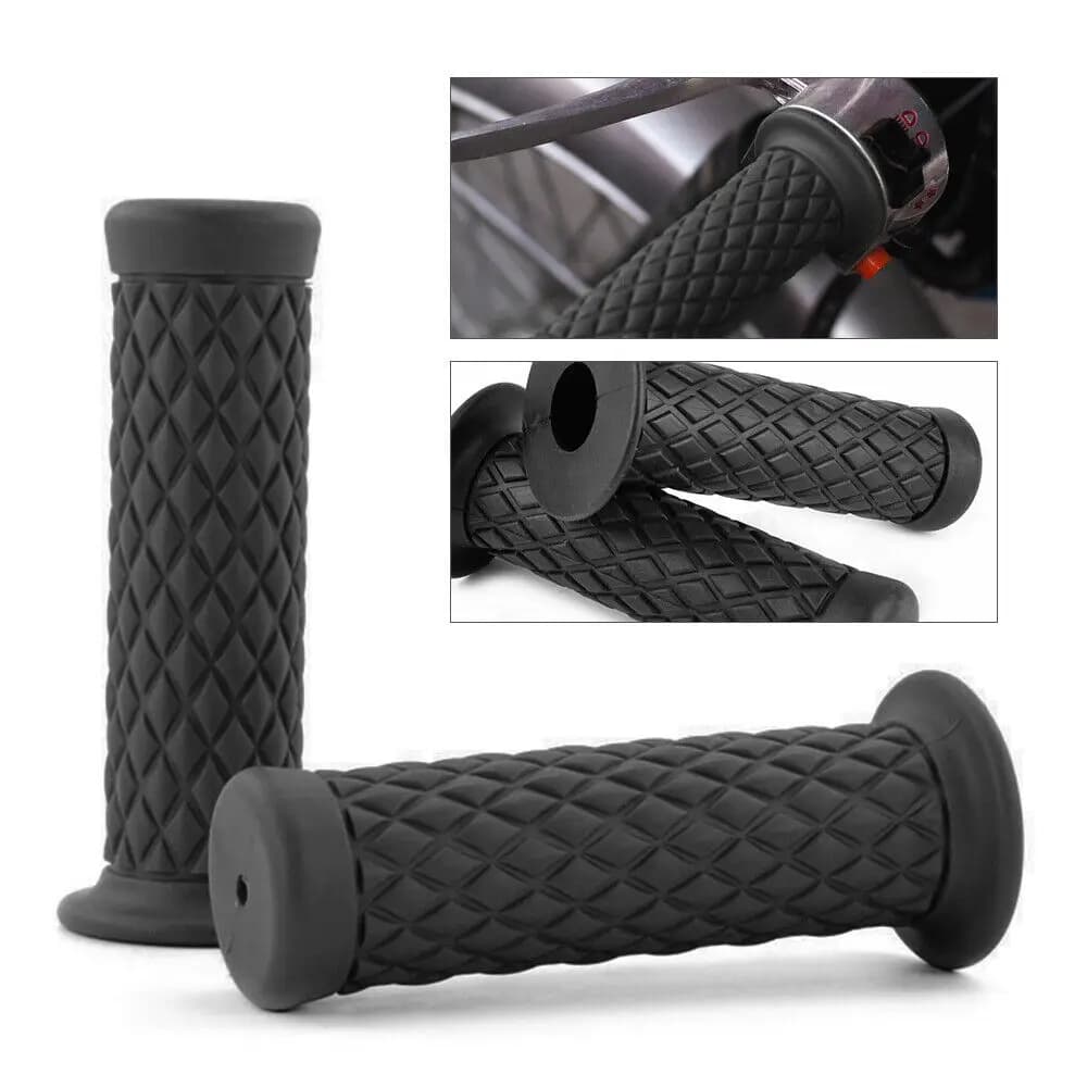 1Pair Universal Black 22mm 7/8" Handlebar Handle Bar Grips Rubber Replacement For Motorcycle Motorbike Motorcycle Parts