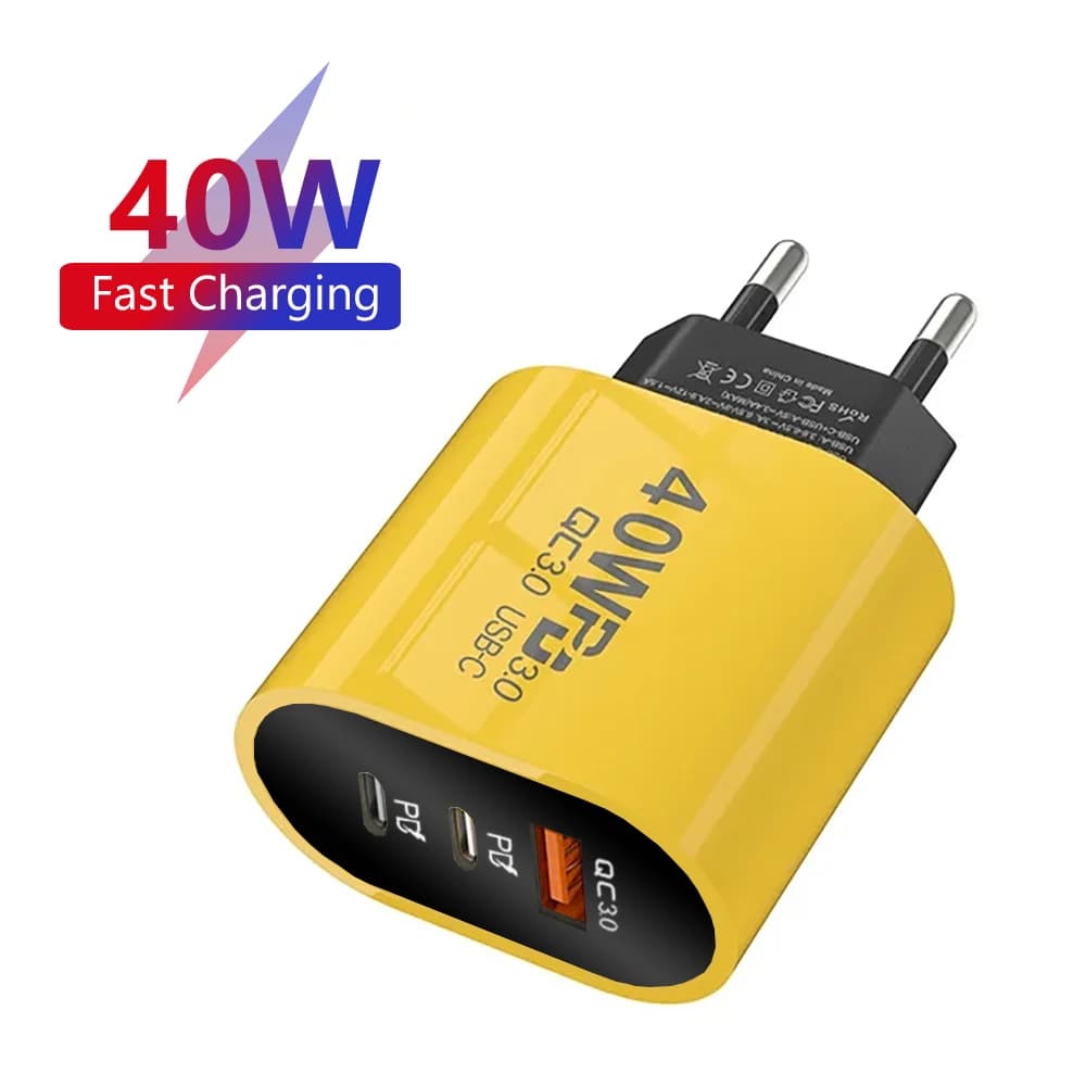 40W USB C Charger Quick Charge 3.0 USB Wall Charger PD Type C Phone Charger Power Adapter For iPhone 14 Xiaomi13 HuaweiSamsung
