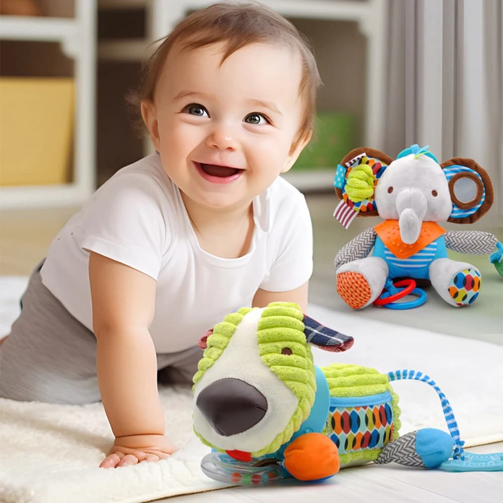 Montessori Baby Toys Kawaii Soft Plush Dolls Animal Strollers Pendant Toys for Newborn Boys Girls Toddler Birthday Gift