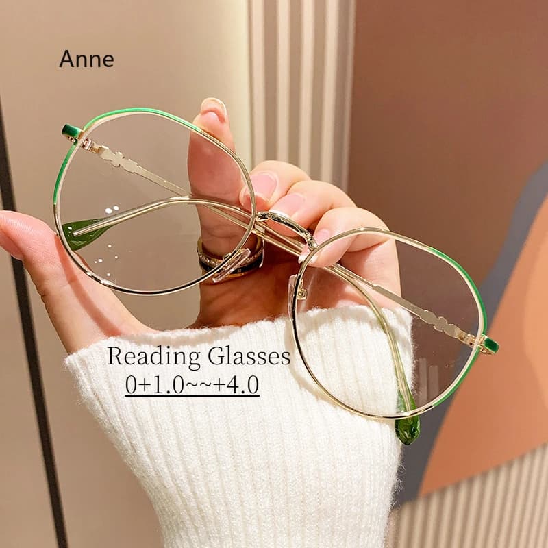 Round Metal Blocking Blue Light Reading Glasses Korean Computer Presbyopia Goggles Eyglasses Unisex +1.0+1.5+2.0...+4.0 gafas