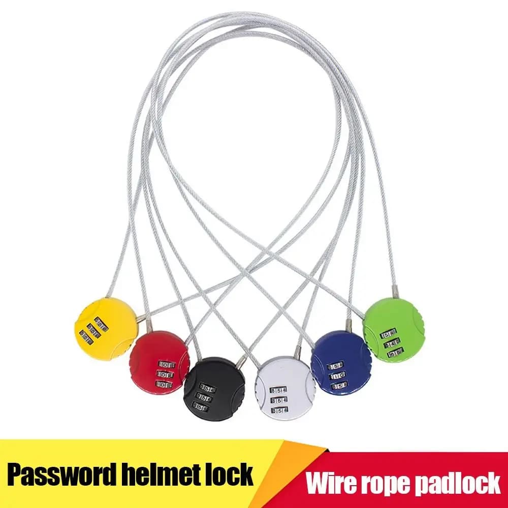 Extended Wire Rope Digit Padlock Anti-theft Zinc Alloy Wire Rope Padlock Code Security Lock Password Motorcycle Helmet Lock