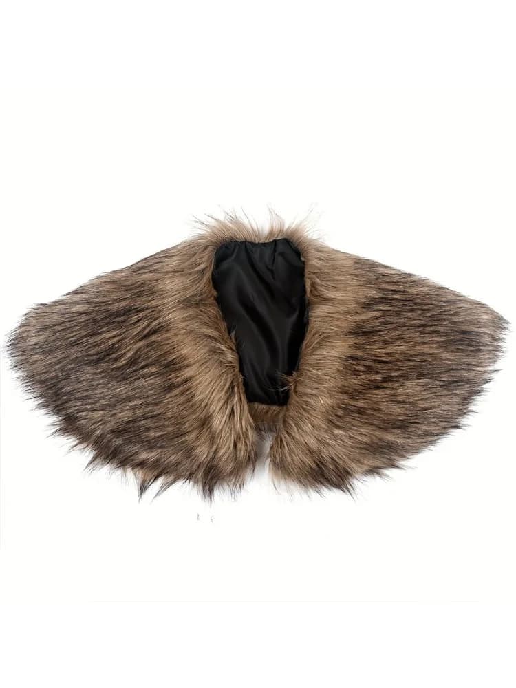 PESENAR Faux fur collar Fur Shoulder Man Viking fur cape Halloween costume Man Medieval faux fur cape shoulder wrap