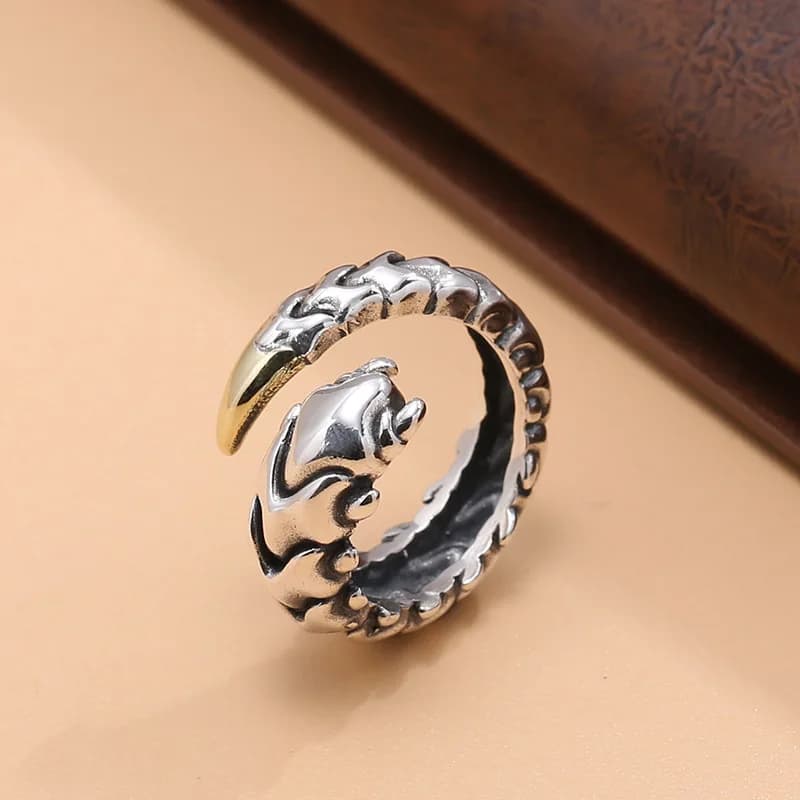 Original sterling silver personalized ring men's creative stylish jewelry hand jewelry retro ring index finger ring exquisite