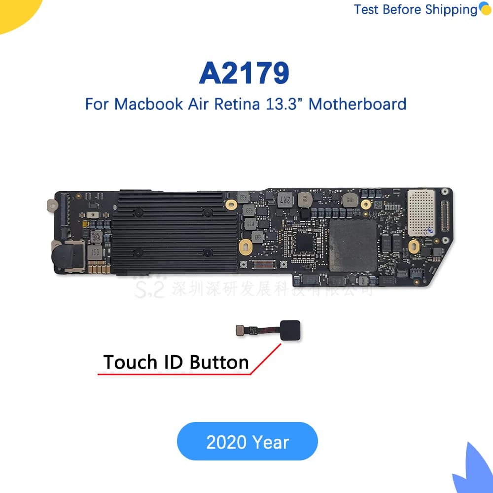 Original A2179 Logic Board For Macbook Air Retina 1.1ghz 128gb Motherboard 820-01958-A EMC 3302 with Touch ID i3 i5 2020 Year