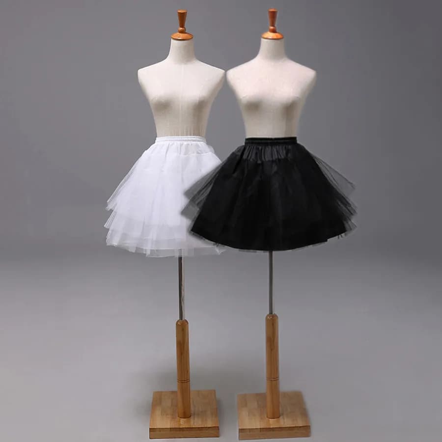 New Arrival Black White Women Girls Petticoats 3 Layers Short Wedding Petticoats Underskirt 2025