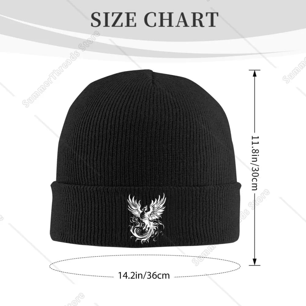 Majestic Phoenix Tattoo Unisex Knitted Hat Outdoor Warm Men Solid Color Crimping Skullies Beanie Cap Hip Hop  Winter Ski Caps