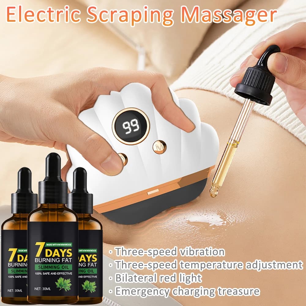 Electric Bianshi Gua Sha Board Scraping Vibration Massage Hot Compress Dredging Meridian Lymphatic Drainage Soothe Tense Muscles