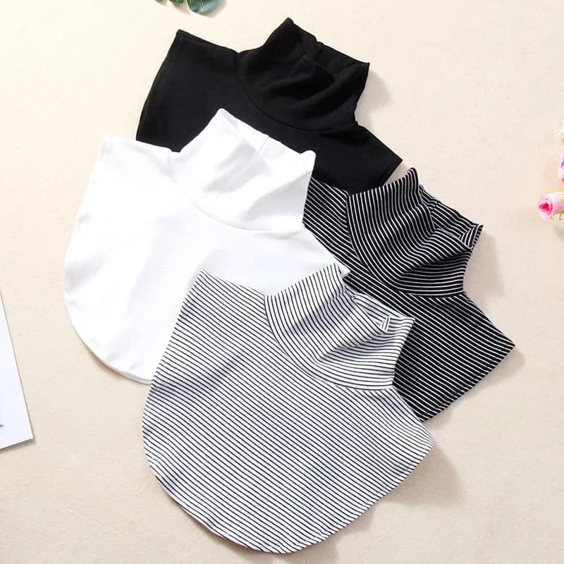 Winter Modal High Nack Fake Collar Women Solid Color Fashion Warm Detachable Collar Elastic Jersey Turtleneck