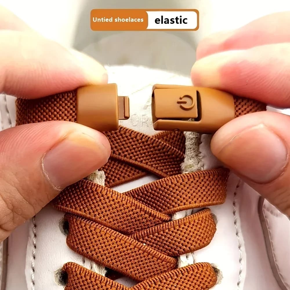 8mm No Tie Elastic Laces Without Tie Shoe Laces Press Lock Shoelaces Sneaker Elastic Lace Sneaker Kids Adult Flat Shoelace