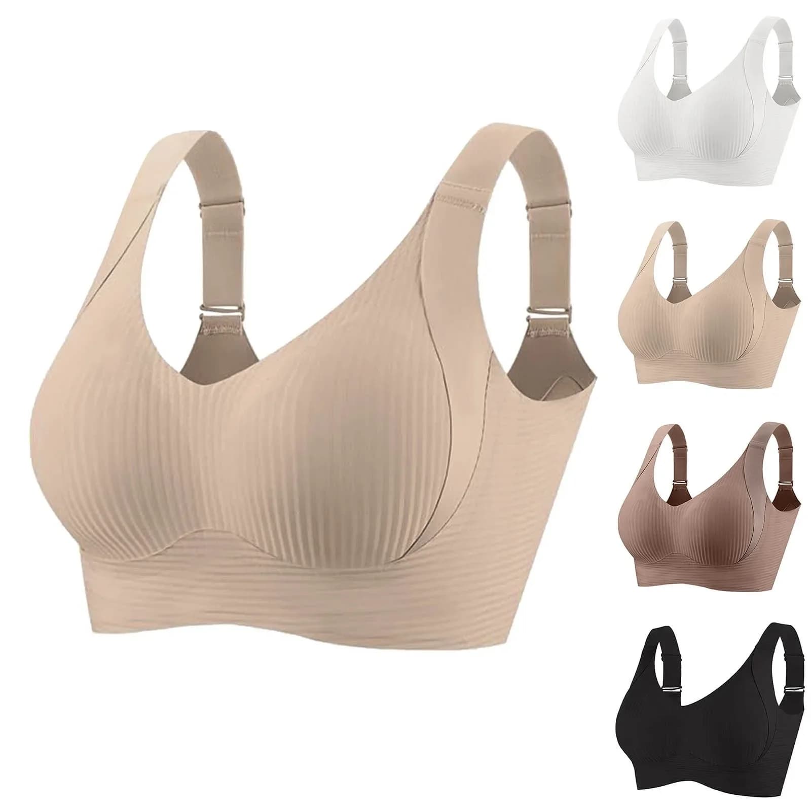 Women's Big Chest Underwear Seamless  Anti-Sagging Bra Adjustable Full Cup Bra Comfortable Wireless Lingerie Summer Sports Bras
