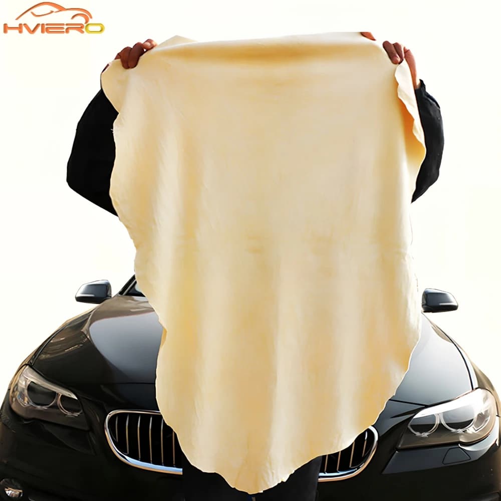 40X70cm Free Shape Cleaning Genuine Leather Cloth Car Auto Home Care Motorcycle Natural Drying Chamois Approx Water Absorption