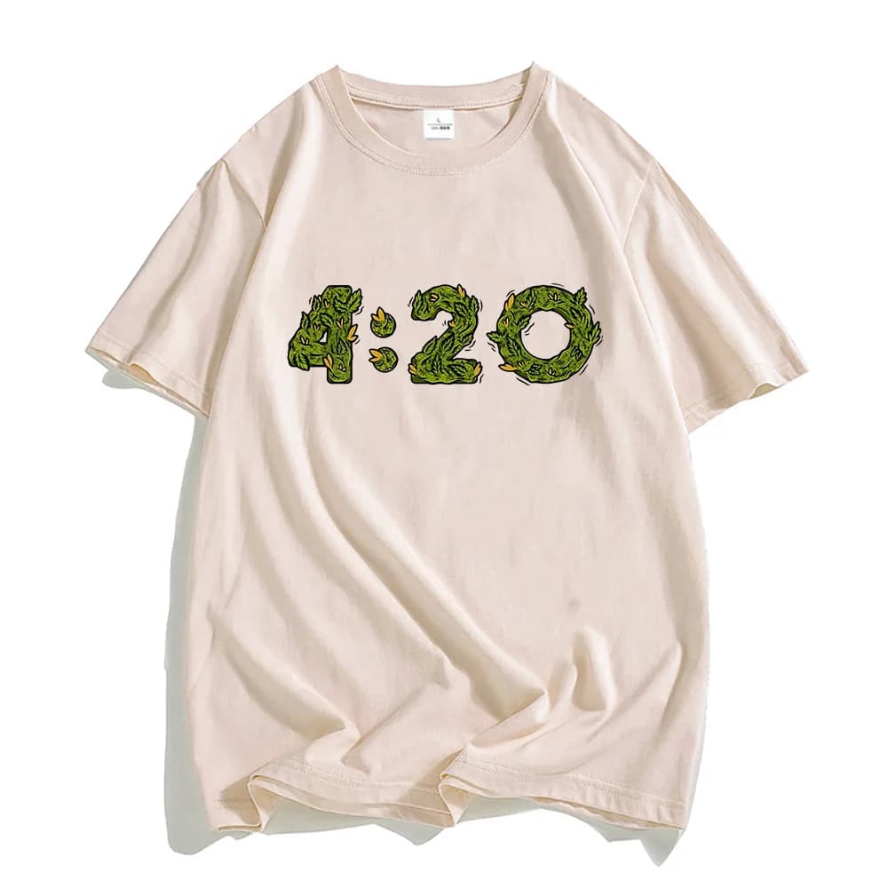 4:20 Time Graphic Printing Tee-shirt 100% Cotton Men/Women T-shirt Short Sleeve Male Summer Tshirts Streetwear Casual Soft Tees