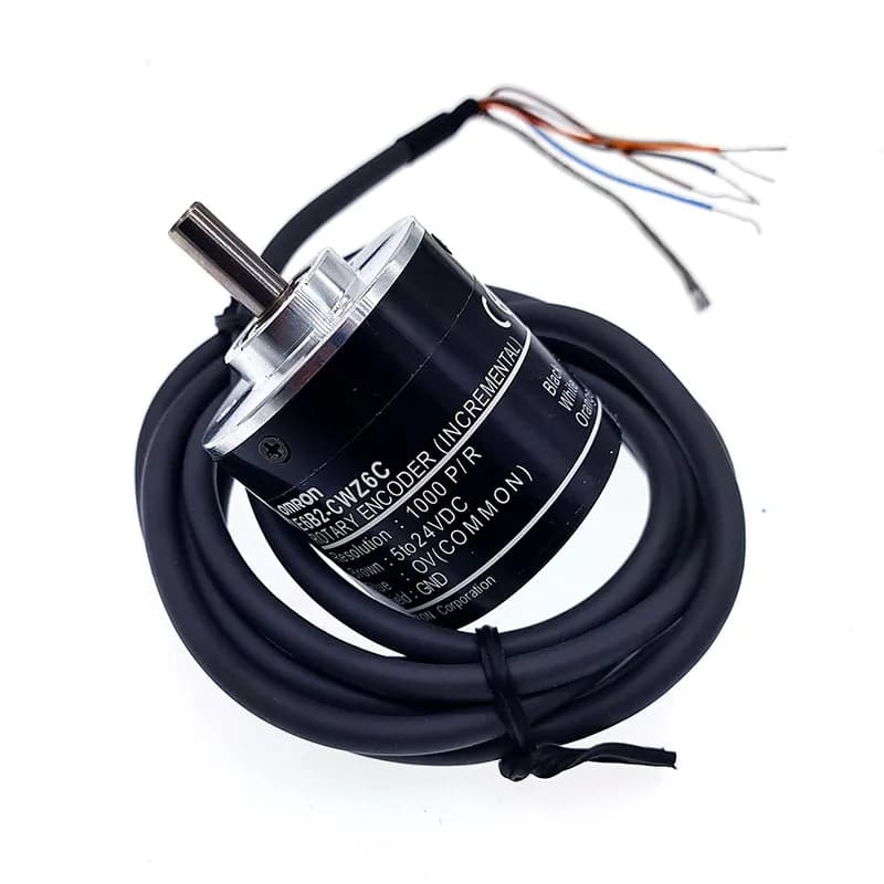 E6B2-CWZ6C Codificador rotativo, 10, 20, 30, 40, 50, 60, 100, 600, 720, 1024, 1200P/R, 5-24V, salida NPN CC, interruptor girato