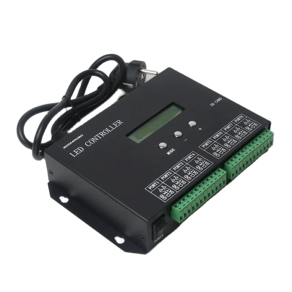 Led Programmable Controller PC Software 8192 Pixels Work With DMX Controller 8ports Stand-Alone SD Card Controller H803SA